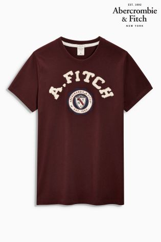 Burgundy Abercrombie & Fitch Logo T-Shirt